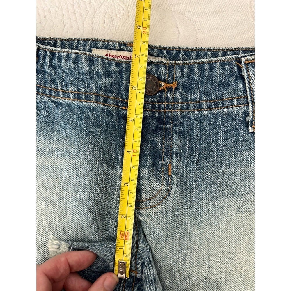 Vtg Y2K Abercrombie & Fitch Women's Low Rise Blue Jean Denim Mini Shorts Size 2 - Picture 13 of 15